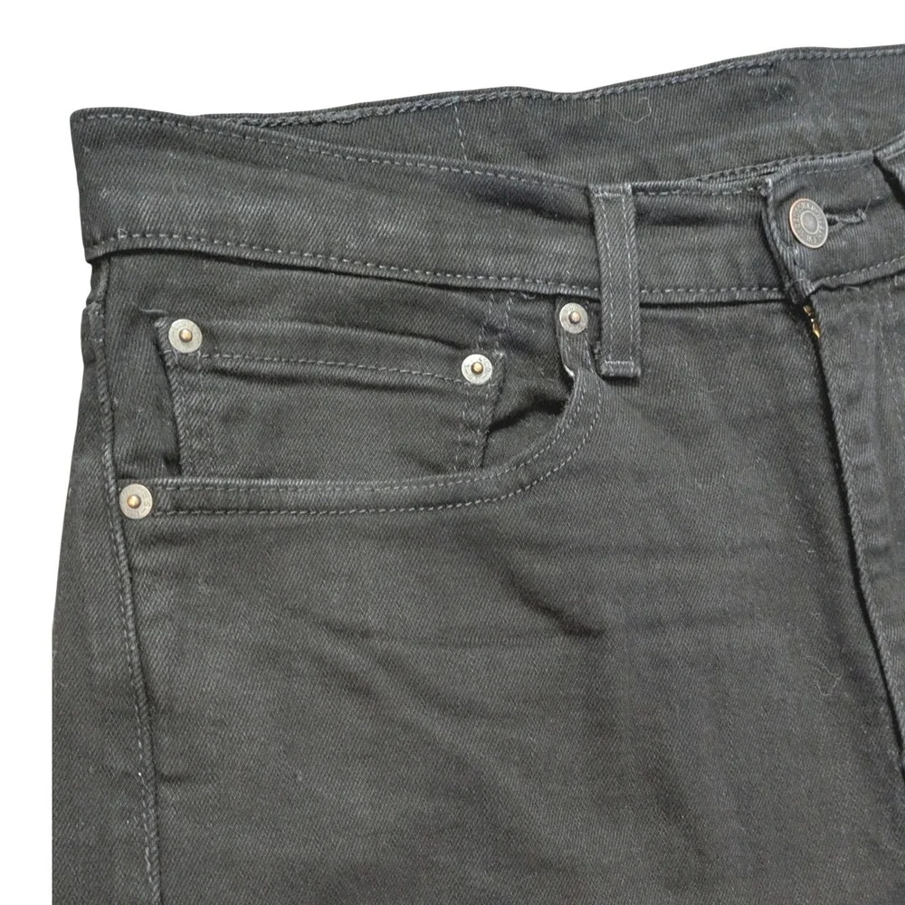 Levis 505 Regular Fit Black Straight Leg Jeans Mens W34 L30 00505-1469 Stretch